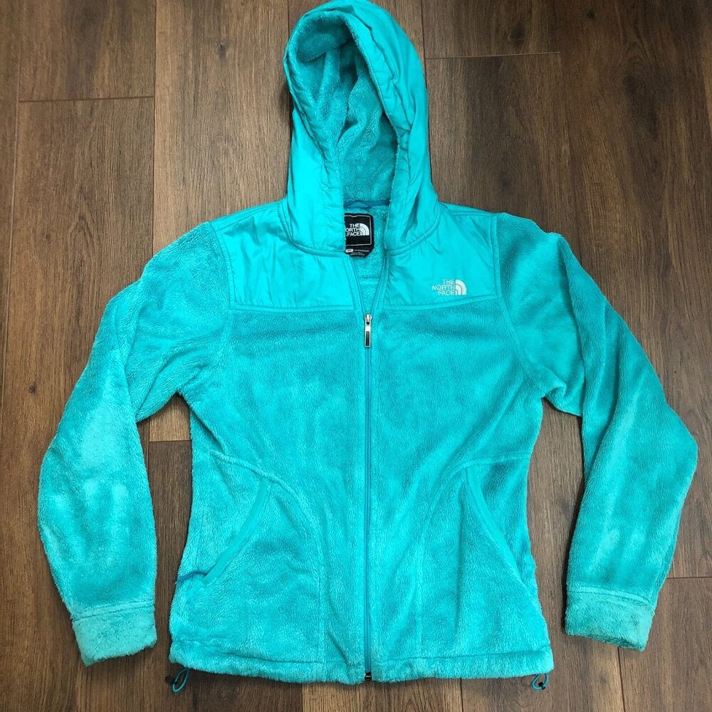 The North Face Jacket Womens Sz Small Teal Full Zip Osito Fleece Fuzzy Warm